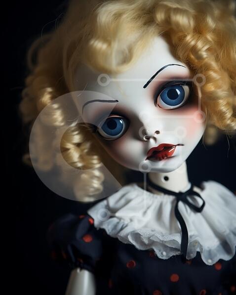 Blonde Hair And Blue Eyed Doll With Fashionable Dress Stock Photo Creative Fabrica