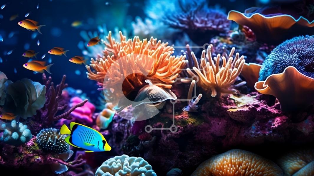 Stunning Picture of a Colorful Coral Reef with Diverse Sea Creatures ...