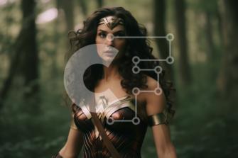 Stupenda immagine di una donna in costume di Wonder Woman nella