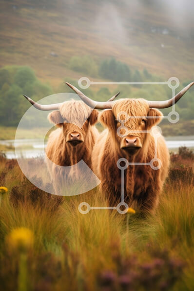 Download Beautiful Picture of Highland Cows in a Field with Mountains ...