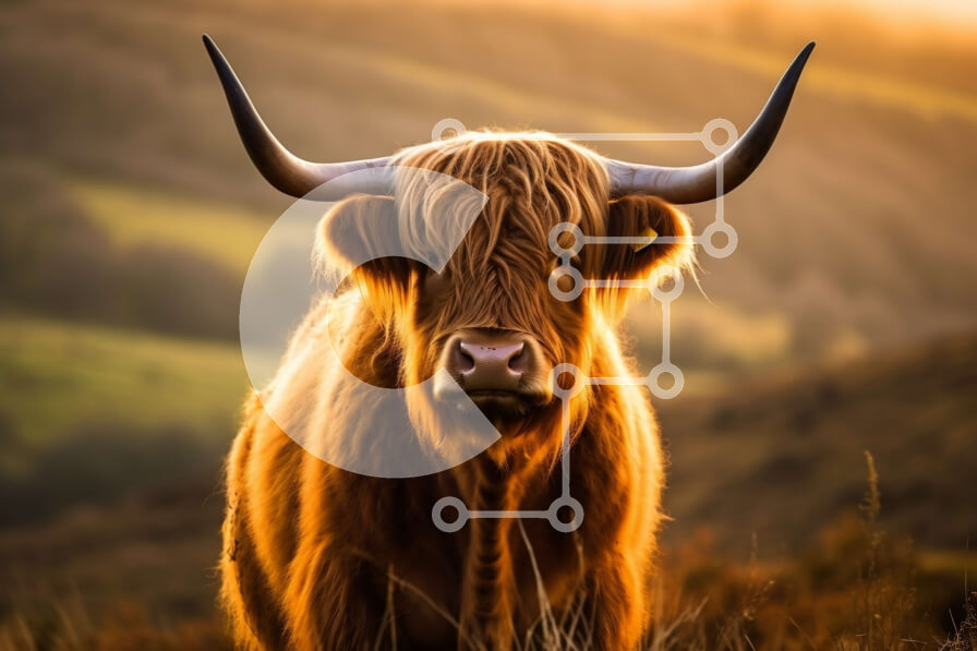 Download Beautiful Picture of a Shaggy Cow in a Field at Sunset ...