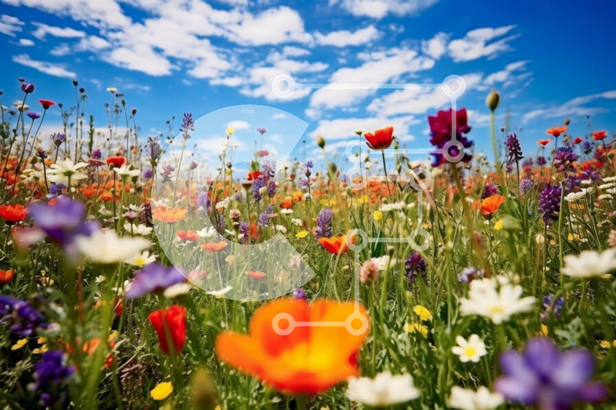 Download Beautiful Picture of a Field of Wildflowers on a Sunny Day ...