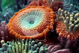 Beautiful Corals colorful, Close up view of coral reef, Wallpaper graphic  design background Stock Illustration