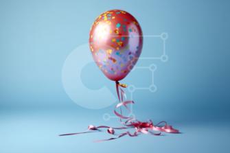 Une Célébration Vibrante Avec Un Ballon Multicolore Sur Un Fond