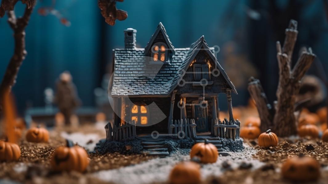 Scary Picture of a Dark and Spooky House in the Forest stock photo ...