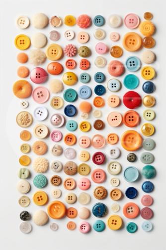 Close-up Image of Colorful Buttons on a White Background stock photo