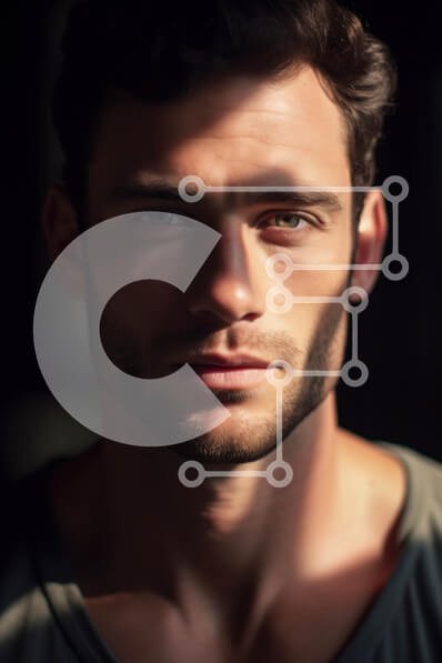 Portrait of a Man with Short Dark Hair and a Scruffy Beard stock photo ...