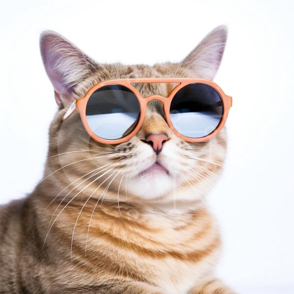 Cute and Funny Cat Wearing Sunglasses stock photo | Creative Fabrica