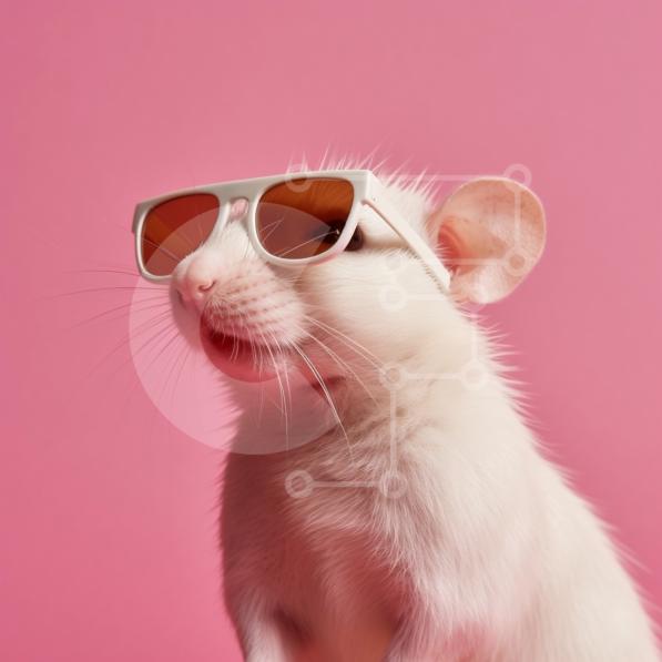 Cool Rat with Shades on Trendy Pink Background stock photo | Creative ...