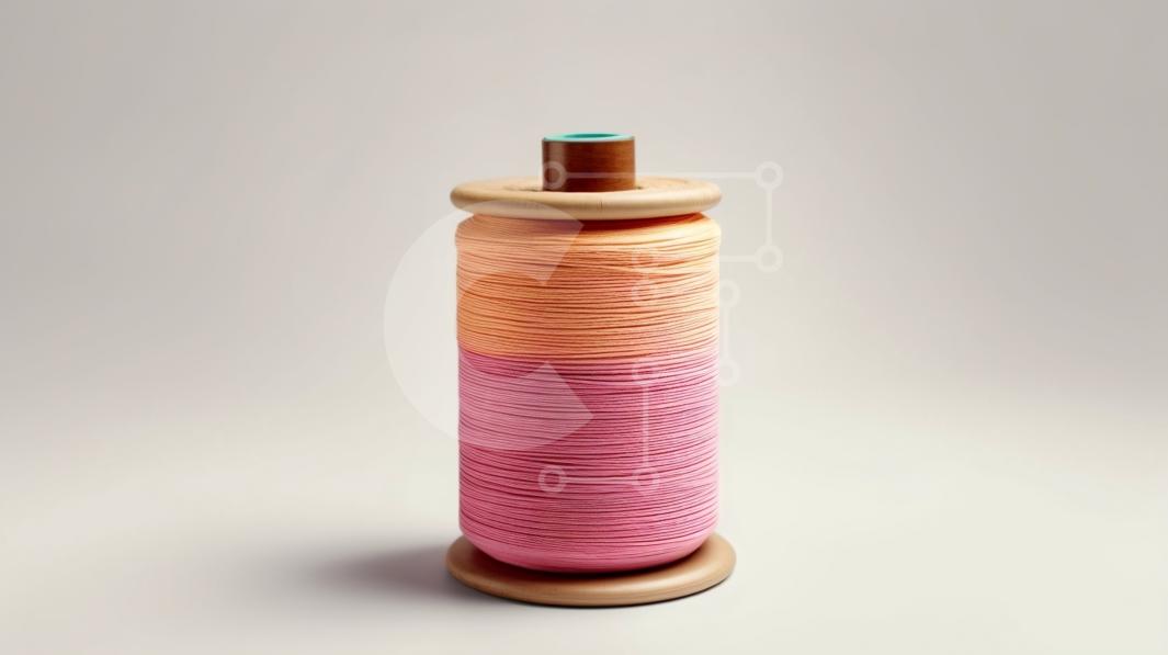 Beautiful Picture of Pink and Orange Thread on a Wooden Spool stock ...