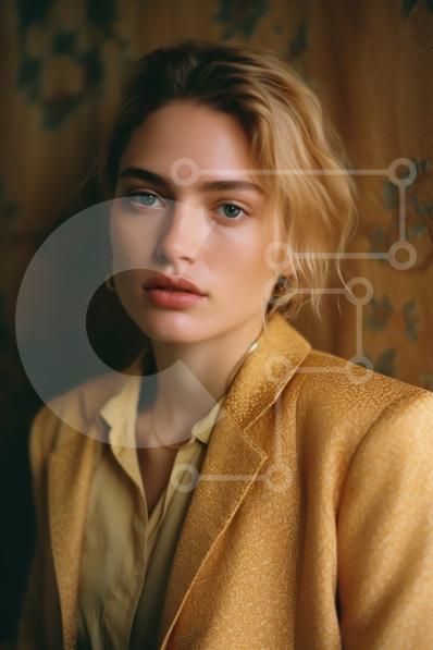 Portrait of a Woman Wearing a Yellow Jacket and Looking at the Camera ...