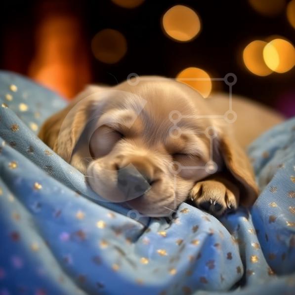 Adorable Picture of a Sleeping Golden Retriever Puppy stock photo ...