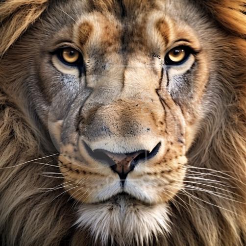 Royal lion sitting on a throne, closeup. Generative AI Stock