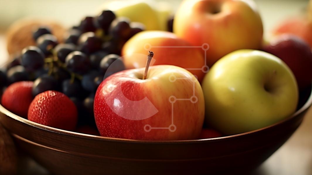 Fresh and Colorful Bowl of Mixed Fruit stock photo Creative Fabrica