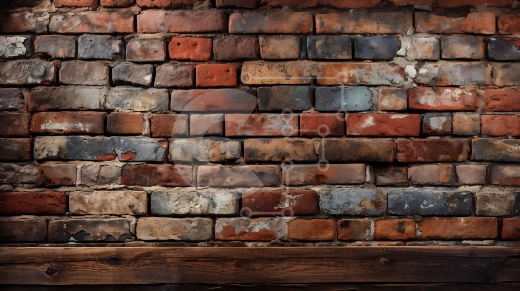 Texture d'un vieux mur en briques avec une porte en bois rustique photo ...