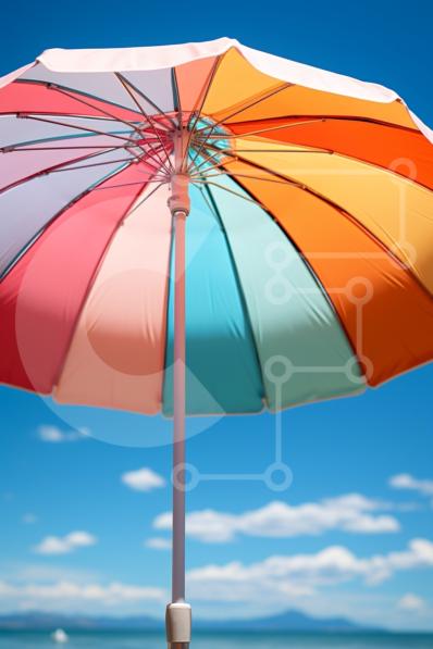 Vibrant Beach Umbrella on a Beautiful Sunny Day stock photo | Creative ...