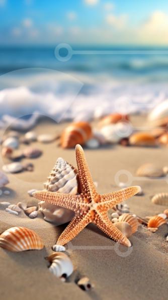 Estrellas De Mar Y Conchas Para La Decoración En La Casa Imagen de