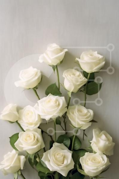 Stunning Picture of White Roses on a Rustic Wooden Table stock photo ...