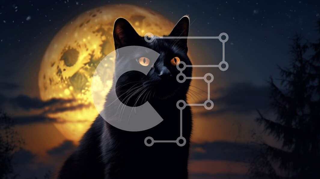 Download Mysterious and Enchanting Image of a Black Cat and Full Moon ...
