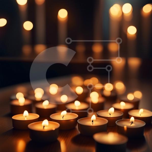 Bellissima immagine di candele accese in un ambiente accogliente foto stock