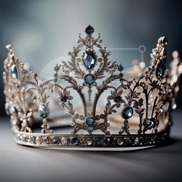 Stunning Close-up Photo of Crown with Blue and Clear Crystals stock ...