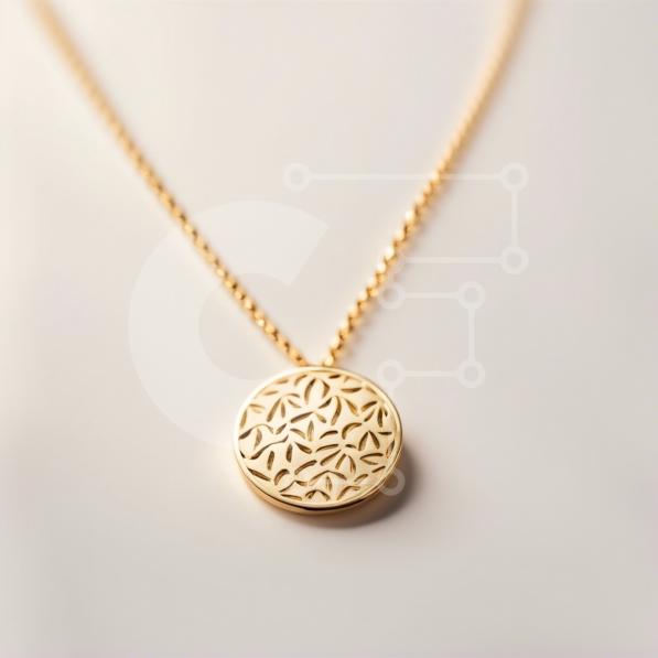Stylish Gold Necklace with Unique Circular Design stock photo ...