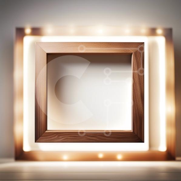 Simple and Minimalistic Image of a Blank Canvas on a Wooden Frame stock