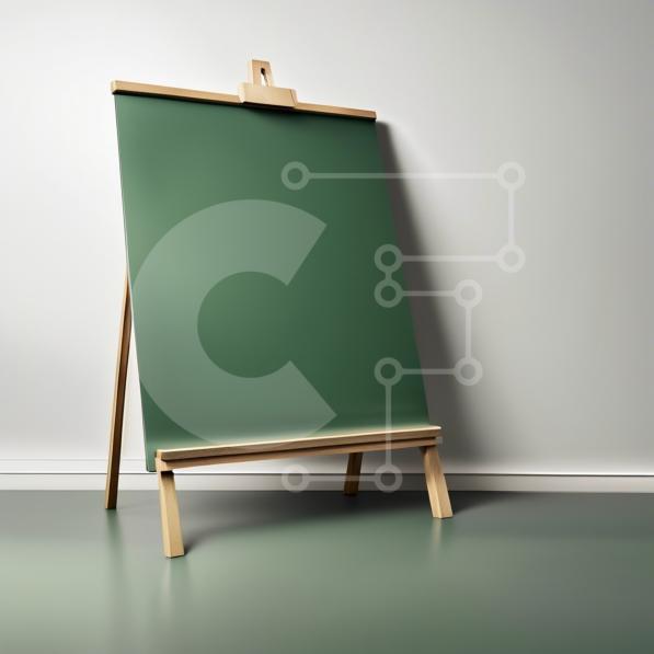 Green Chalkboard on Easel in Classroom stock photo Creative Fabrica