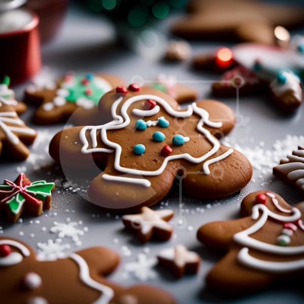 Deliciously Decorated Gingerbread Cookies with Icing and Candy Canes