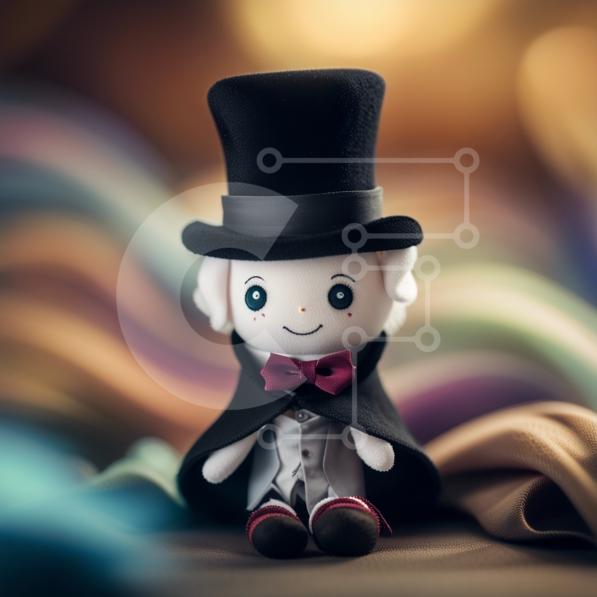 Adorable Picture of a Teddy Bear with a Top Hat and Bow Tie stock photo ...
