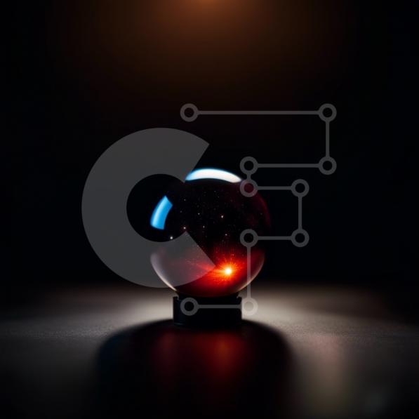 Stunning Image of a Red Crystal Ball with a Bright Light Inside stock ...