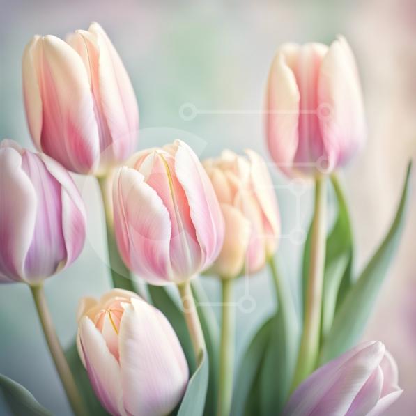 Beautiful Tulip Bouquet in Pink and White stock photo | Creative Fabrica