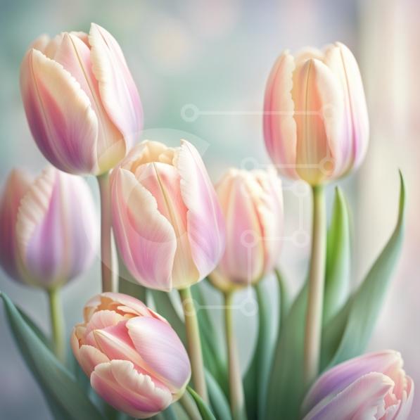 Beautiful Picture of Pink and White Tulips on a Sunny Windowsill stock ...