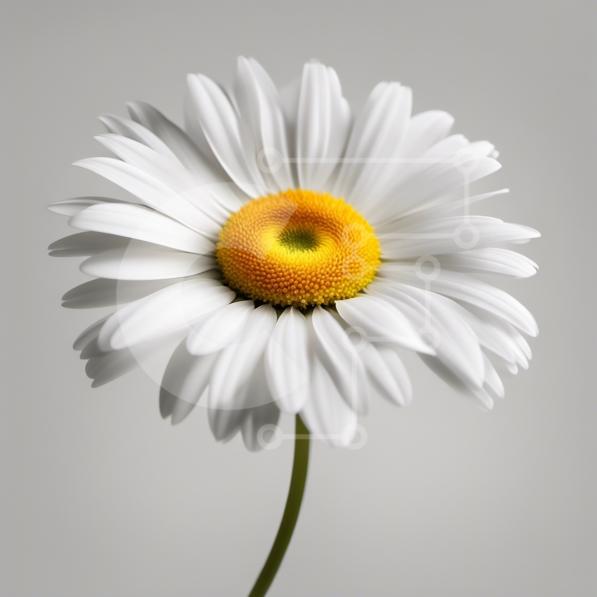 Beautiful Picture of a White Daisy with a Yellow Center stock photo