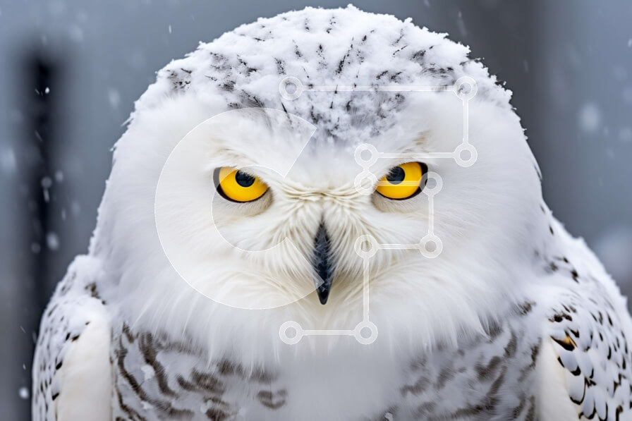 Scarica Bellissima Immagine di un Gufo Bianco nella Neve Foto