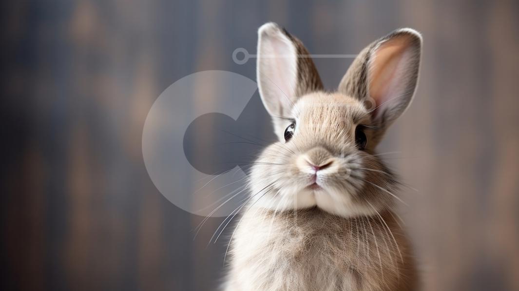 Curious Brown Rabbit Standing on Wooden Surface stock photo | Creative ...