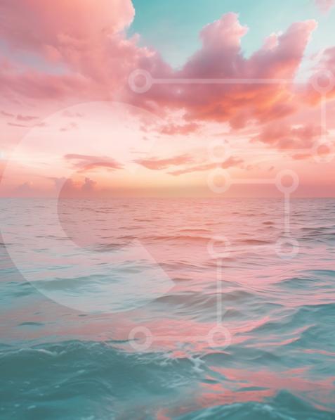 Stunning Sunset over the Ocean with Vibrant Pink and Blue Clouds stock ...