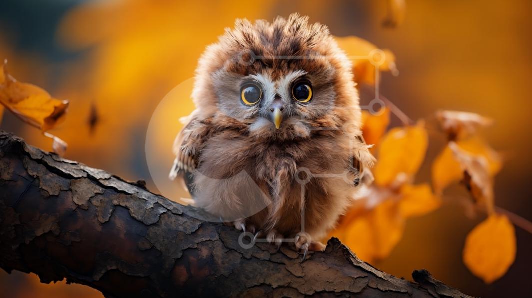 Beautiful Picture of a Small Owl Staring Intently stock photo ...