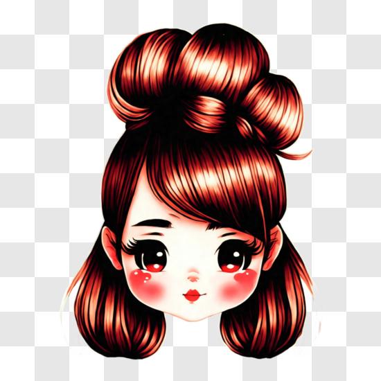 Afro Woman Sublimation PNG Face Profile Headband Girl Cute 