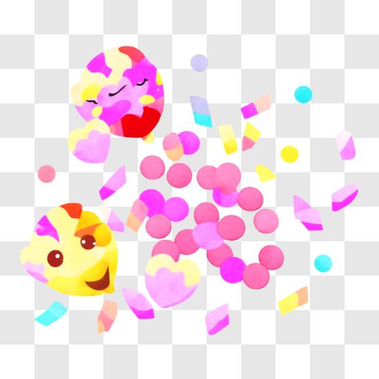 Scarica Gruppo di palloncini colorati su sfondo nero PNG Online - Creative  Fabrica