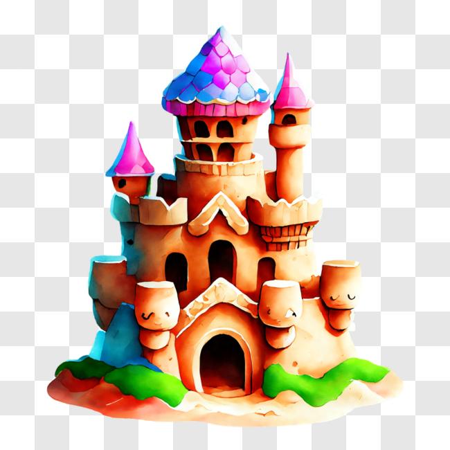 Download Whimsical Sandcastle with Playful Design PNG Online - Creative ...