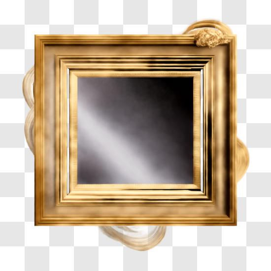 Descarga Elegante marco dorado con diseños intrincados y espejo inclinado  PNG En Línea - Creative Fabrica