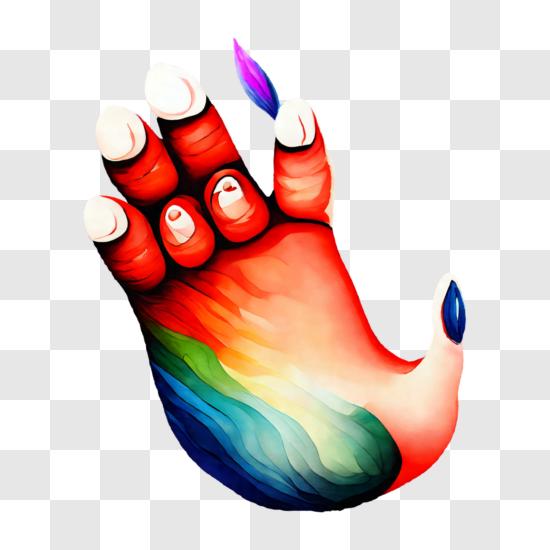 Scarica Smalto per unghie multicolore vibrante sulla mano PNG Online -  Creative Fabrica