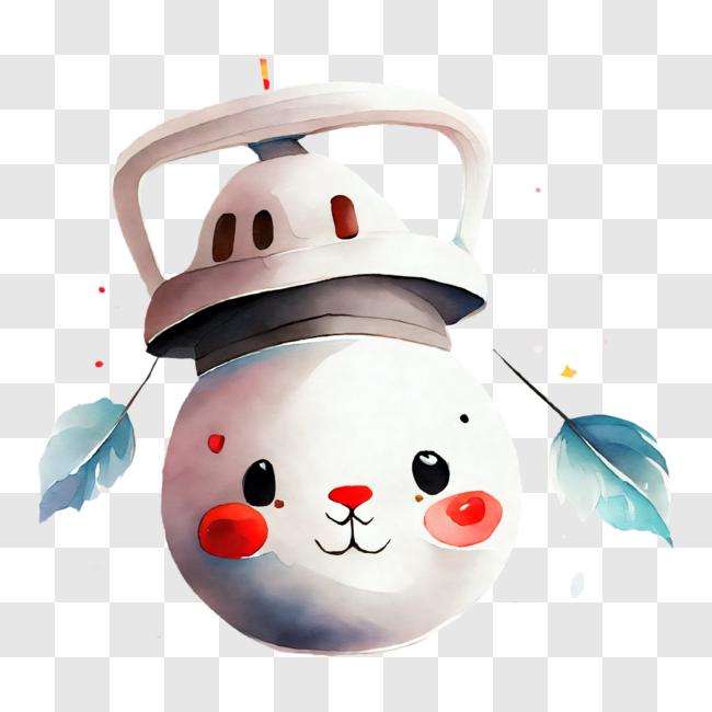 Pom Pom Snowman Craft: Snowman Desk Buddy