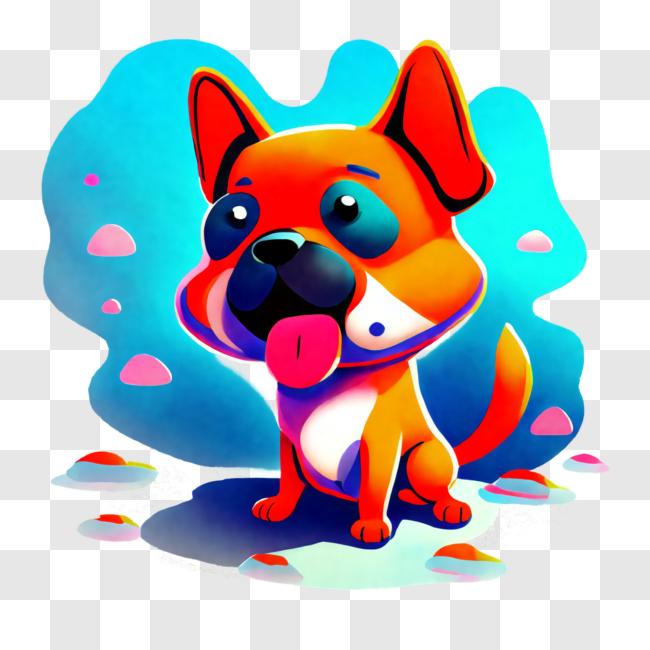 Download Cartoon Dog with Tongue Sticking Out PNG Online - Creative Fabrica