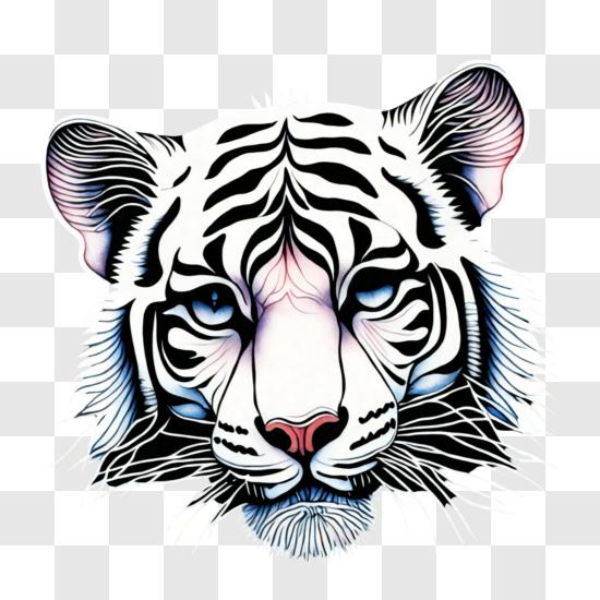 Boite tigre blanc forme coeur