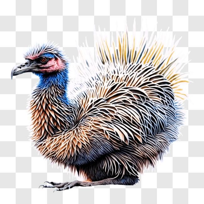 Blue Emu Bird - Diamond Painting 