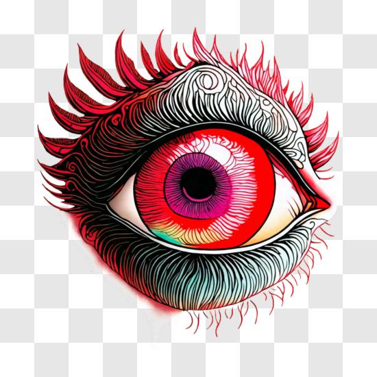 Baixe Rosto Abstrato Branco com Olhos Vermelhos e Sobrancelhas