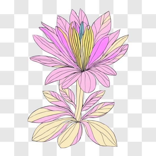 Realistic pink flowers with green leaves painting png download - 4336*3896  - Free Transparent Pink Flowers png Download. - CleanPNG / KissPNG