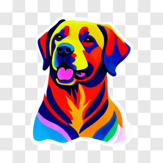 Download Colorful Labrador Retriever Dog Face PNGs Online - Creative ...